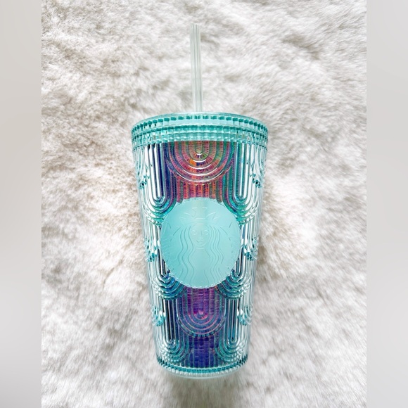 Starbucks Iridescent Aqua 16oz Cold Cup - Picture 1 of 3